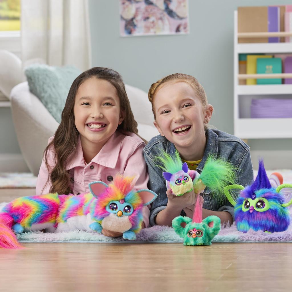 Hasbro Furby DJ Furblets Kitty Love Mini Friend Powered Plush Toy with Expandable Sounds and for Ages 6 and Blue and Authentic Product Furby-speaking