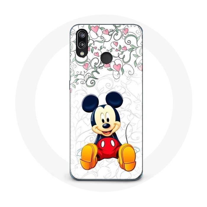 Coque pour Huawei P20 Lite Mickey Mouse Fleurs Cœurs