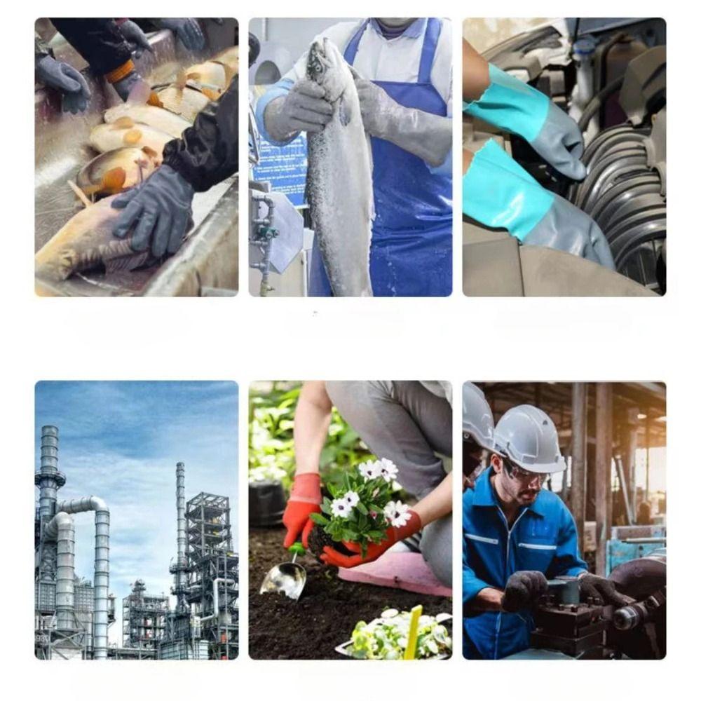 1Pair Labor Protection Rubber Cleaning Gloves Reusable Aquatic Protection Gloves Car Repair