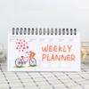 Notebook Up-turning Student Notebook Cartoon Weekly Planning Tearable Schedule Book