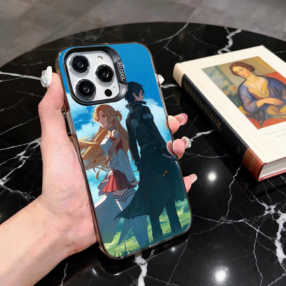 Чехол для телефона S-Sword Art O-Online-sao ANIME для iPhone 17,16,15,14,13,12,11 Plus,Pro Max,XS,Цветной Серебристый Покрытый Внутренний Чехол