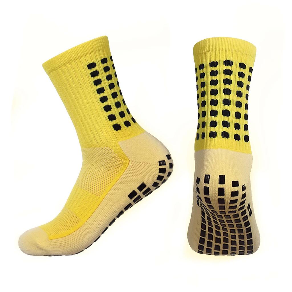 Anti-Slip & Anti-Friction Mid-Calf Sports Socks for Men & Women - Polyester Cotton Breathable Football Socks