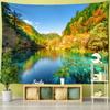 Гобелен с видом на реку и горы, настенный подвесной природный пейзаж, богемный хиппи, декор для спальни, гостиной