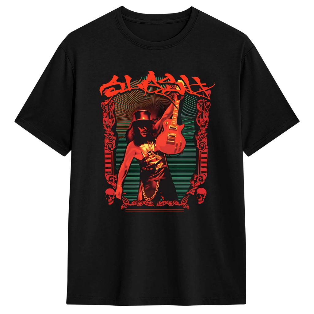 Legendary guitarist Slash T Shirt Unisex Pure Cotton Casual TShirts Round Collar Tees Short Sleeve Clothing Classic
