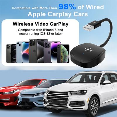 Беспроводной адаптер Carplay для Youtube Netflix Tiktok, беспроводной Apple CarPlay USB/Type C dongle преобразует заводской проводной в беспроводной