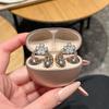 Chic 2Pcs Earrings with Shining Rotating Flower Blossoms for Sophisticated Look