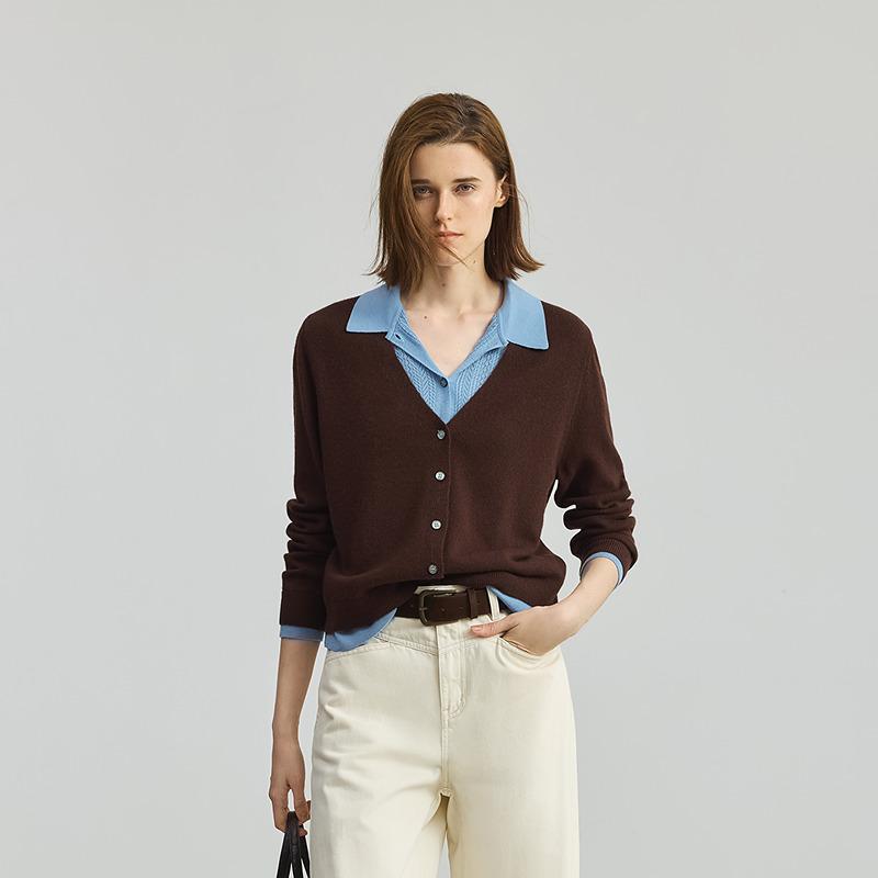 LILY fake two-piece knitted cardigan