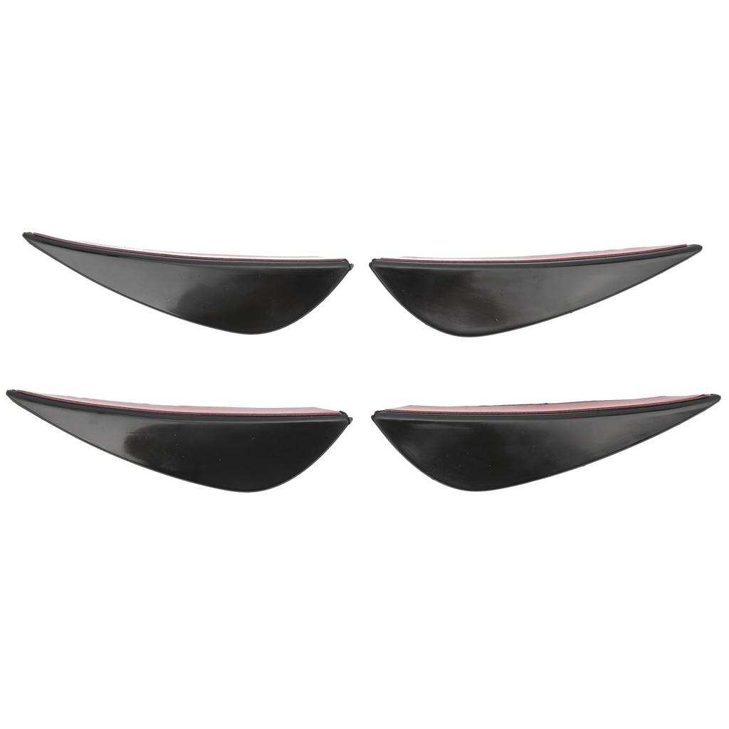 4pcs Front Bumper Air Knife Spoiler Modification Universal Diffuser PVC Paste TypeGlossy Black
