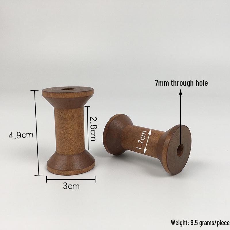 Ретро деревянная катушка: Ностальгический ручной органайзер для ниток для вышивки крестом и рукоделия.