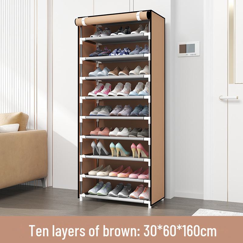 Multi-layer Shoe Rack for Home, Door, or Dorm Storage - Dustproof and Space-saving Shoe Organizer.