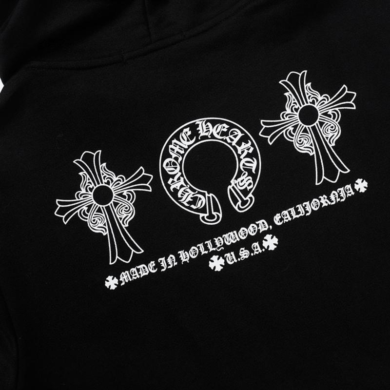 816 CHROME HEARTS 2026 Осень-Зима Новая Классическая Толстовка с Капюшоном Большого Размера с Логотипом, Подходит для Ношения Парами