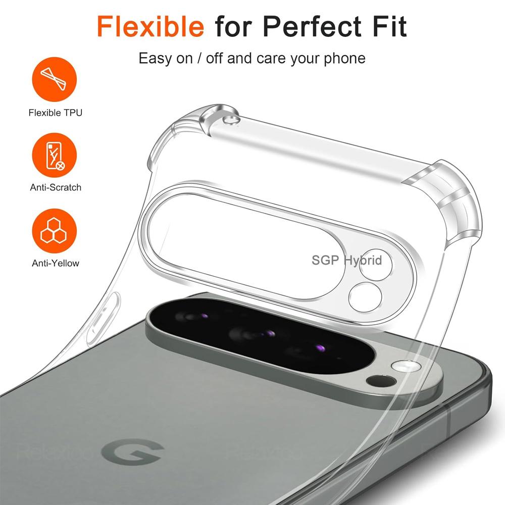 Ударопрочный Бронированный Чехол Для Google Pixel 10 Pro XL Pixel10 Pixel10Pro Pixel10ProXL 5G Прозрачный Силиконовый Чехол Для Телефона Прозрачный Funda