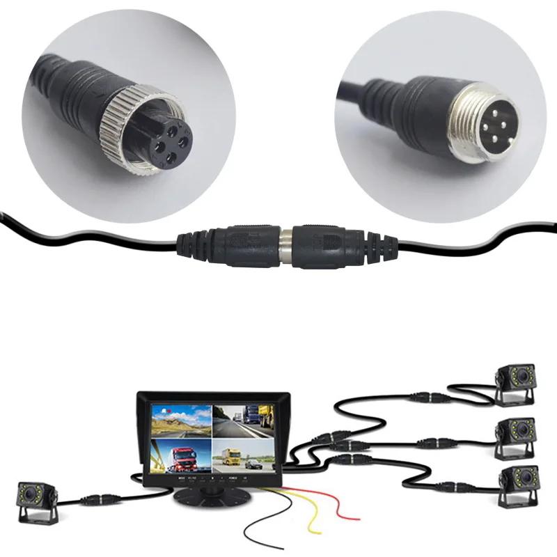 7-дюймовый 4-канальный автомобильный видеорегистратор с разделенным экраном, монитор-регистратор с камерой заднего вида AHD для автофургонов/грузовиков/автобусов/пикапов/прицепов/Вирджинии