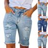 Женские джинсовые шорты с высокой талией, летние рваные шорты, повседневные шорты с карманами