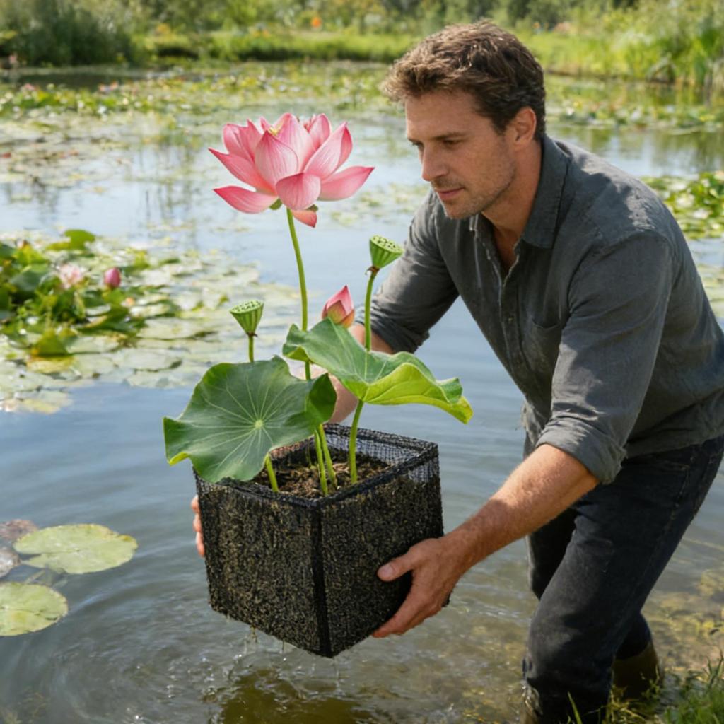 Pond Basket 4 Pieces Reusable Foldable Aquatic Plant Bags Hyacinth Planting Baskets for Home Garden Backyard Yard Pond Balcony