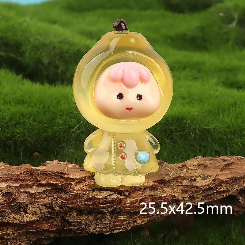 Мультяшная светящаяся кукла-фрукт Микропейзаж Украшения Миниатюрные фигурки Украшения для дома своими руками Аксессуары для салона автомобиля Подарки