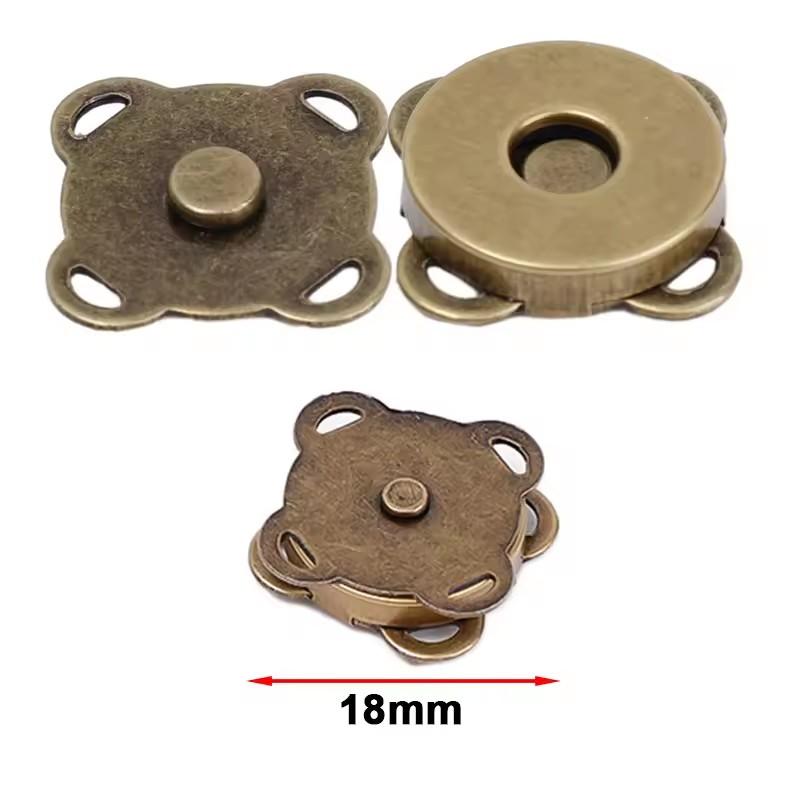 10Sets Magnetic Snap Button Metal Invisible Sew on Button Lock Clasps Fasteners for Purse Bags Clothes Craft DIY Accessories