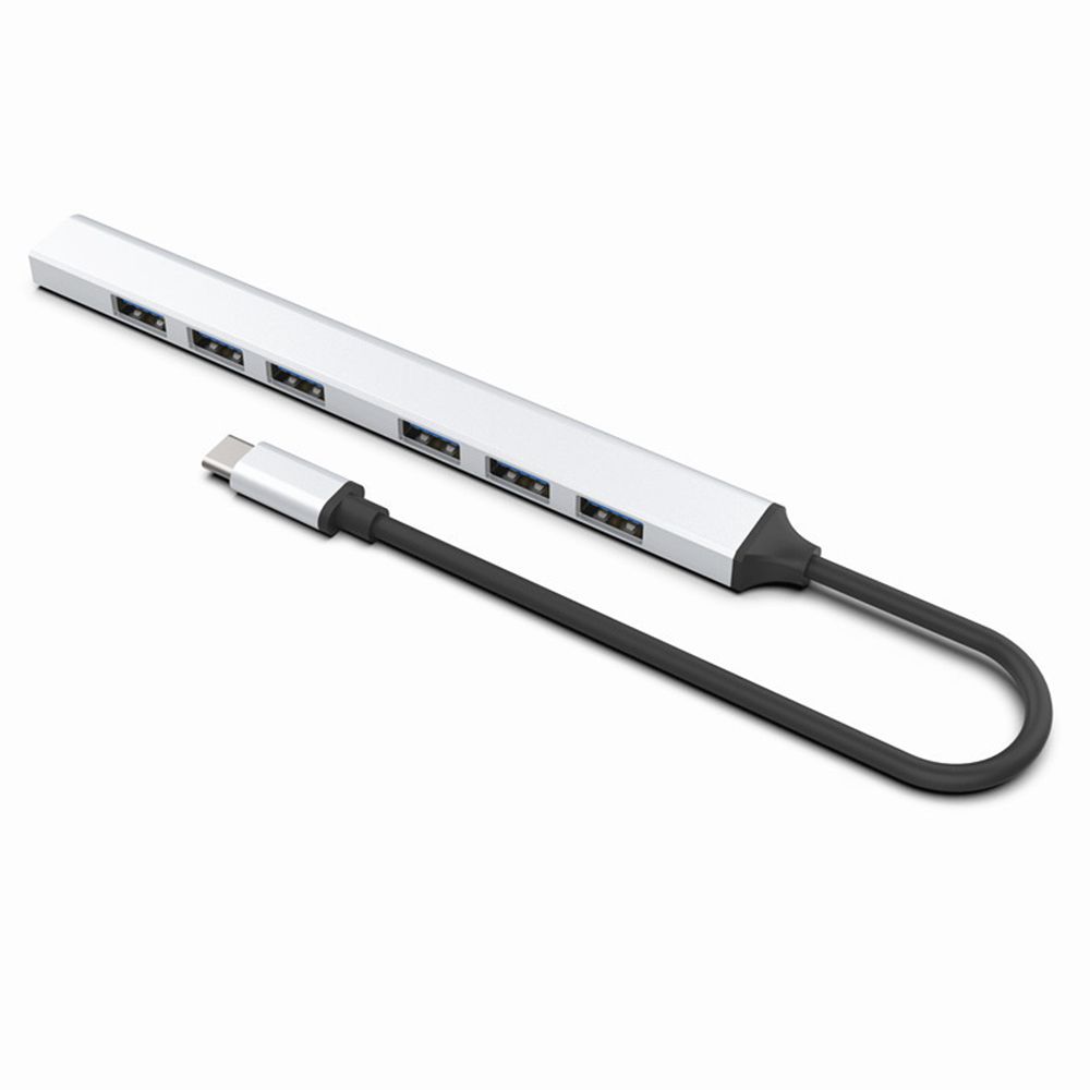Keyboard Laptop High Speed OTG Adapter Splitter Type-C HUB Docking Station 7 Ports USB 3.0 Expander