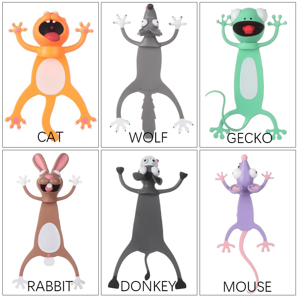 Cat Creative Funny PVC Bookmarks Book Markers Cartoon Animal Style School Supplies