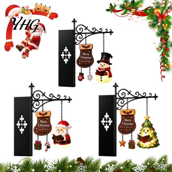 Decorative Metal Book Supports Christmas Bookshelf Hanging Light, Snowman Nook Lamp, Cozy Office Desk Decorations Floating Library Lantern Decor,