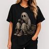 Hip Hop Style 3d Print Ghost Pattern Tshirt Women And Men Fashion Trend Floral Short Sleeve T Shirts Halloween Ootd Harajuku