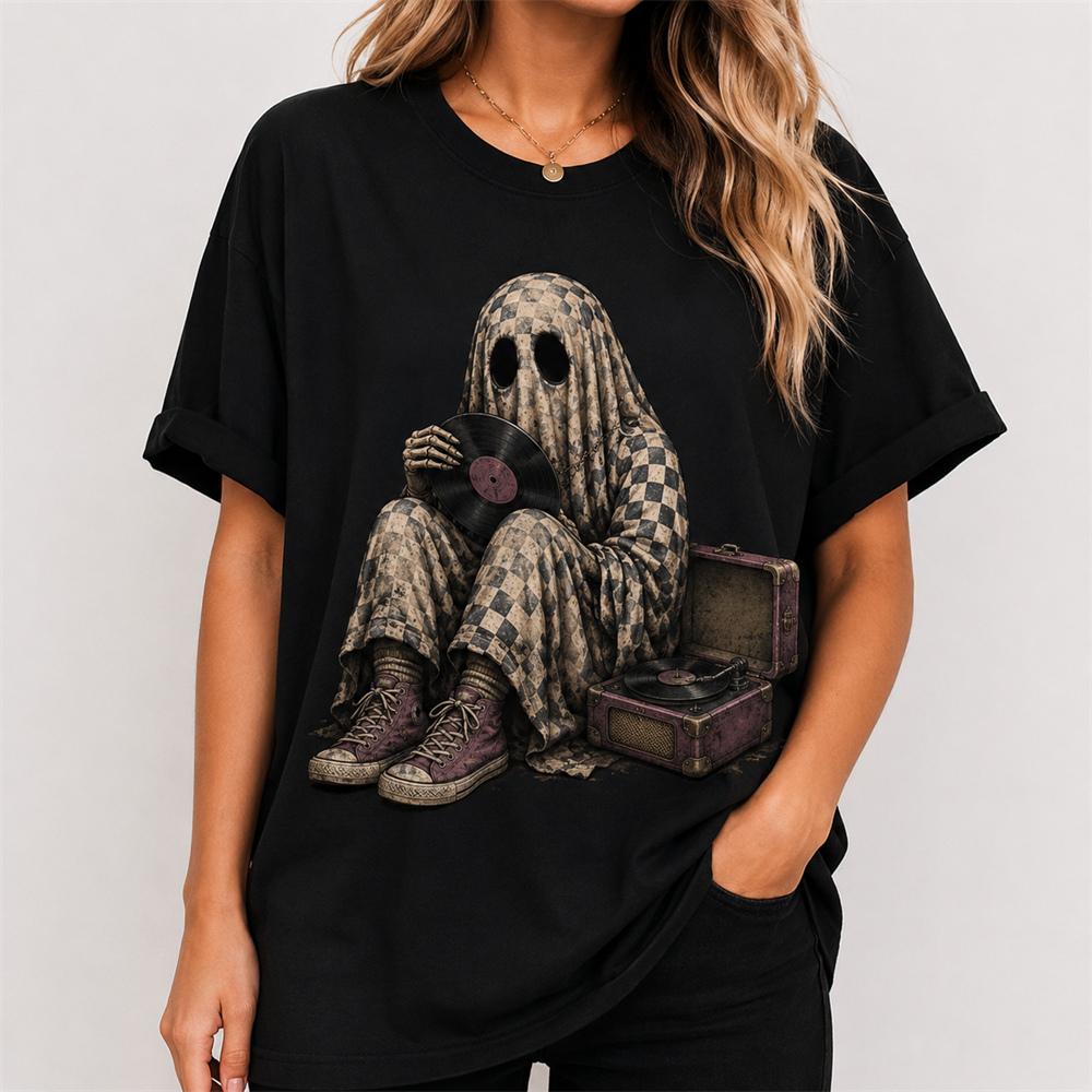 Hip Hop Style 3d Print Ghost Pattern Tshirt Women And Men Fashion Trend Floral Short Sleeve T Shirts Halloween Ootd Harajuku