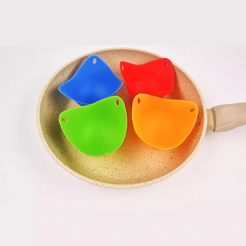 4 шт./комплект Силиконовый пашот для яиц, Прочный маленький кипятильник для яиц, Аксессуар для кухонных инструментов, Антипригарные формочки-чашки для пашот для кухонного гаджета