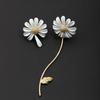 Nature Inspired Daisy Alloy Earrings With Unique Asymmetric Design For Women