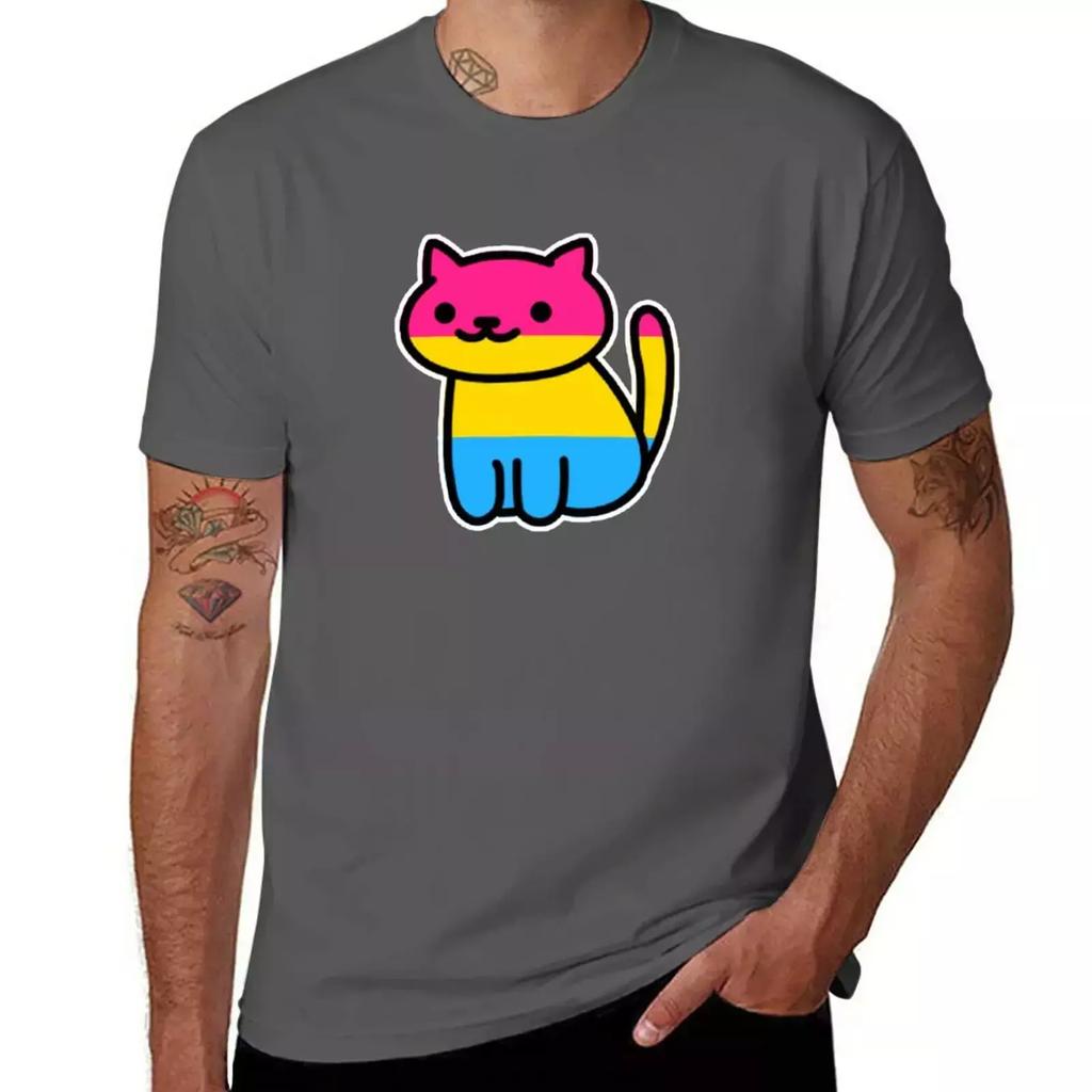 Neko Pride: Pansexual T-Shirt anime clothes boys whites summer top workout shirts for men
