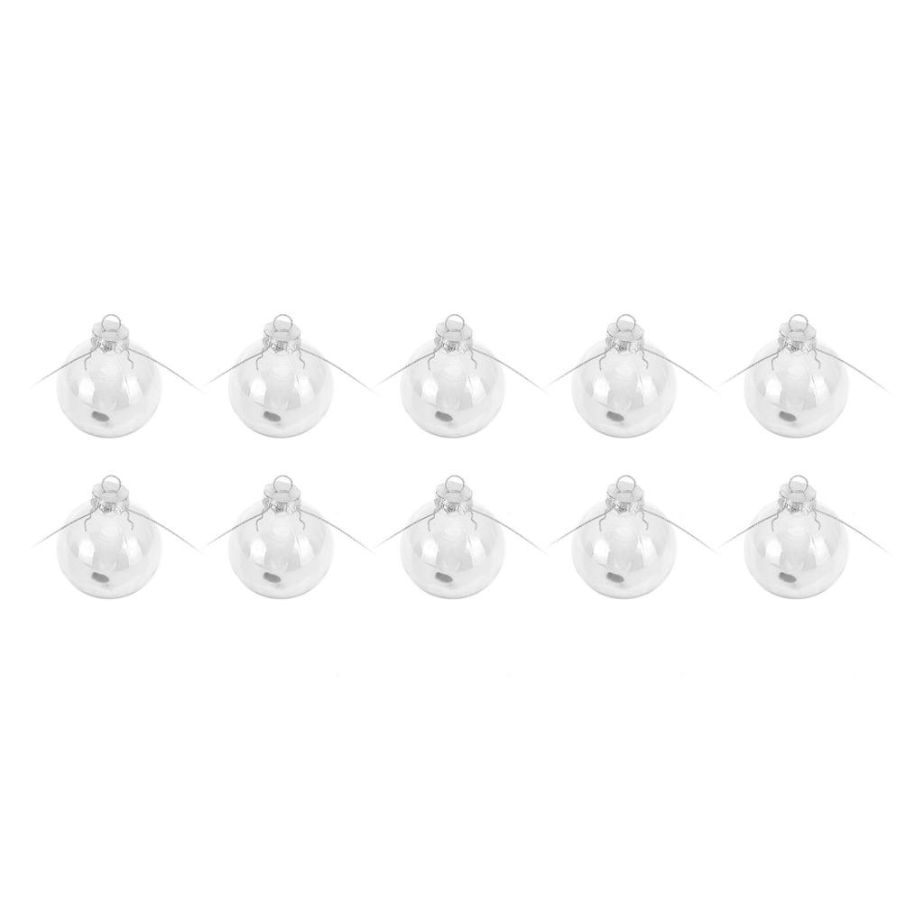 10Pcs/Set Decorative Hanging Ball Reusable Fillable Transparent Christmas Ball for Holiday Party6cm