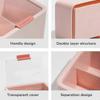 Cotton Pad Dispenser, Cotton Swab Holder, 2 Compartment Storage Box with Transparent Lid, Portable Cotton Pad Organizer - Pink