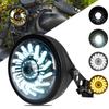 Motikvan LED Motorcycle Headlight with Lamp Housing and Bracket Round Headlight with Chrysanthemum Compatible with CB750 Hornet Universal Fit for and