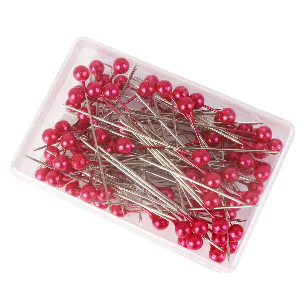 100pcs Boxed Color Nickel-Plated Pearlescent Needles Diy Clothing Positioning Decorative Bead Needles Sewing Accessories