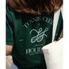 Tennis Club American Sports Leisure Style Tennis Club Letter Print Cotton Short Sleeve T-shirt Women