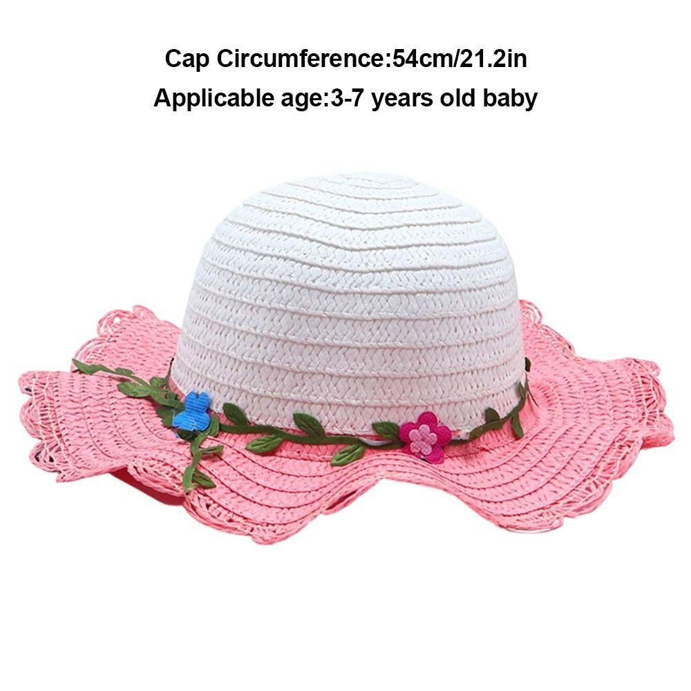 Flower Decoration Sun Hat Wide Brim Beach Hat Sweet Straw Hat Beach