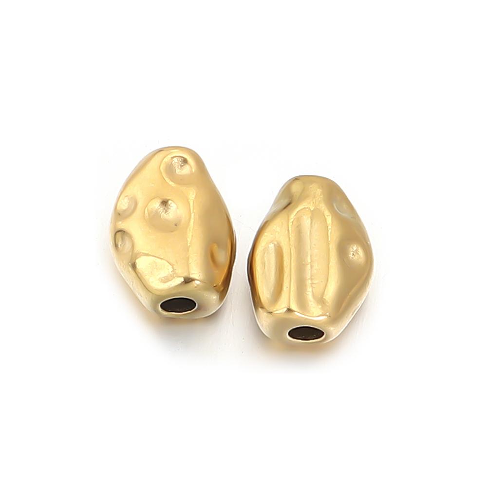 5-10pcs/lot Stainless Steel Spacer Beads Irregular Shape Big Hole Loose Bead For DIY Charms Bracelet Necklace Making Accessories
