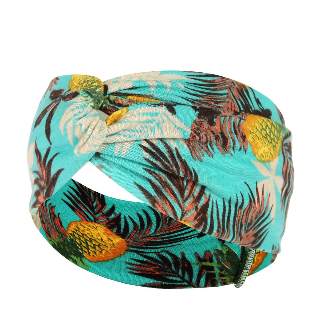 DX~~~ New Wide Brimmed Crossover Headband Lady's Bohemian Print Knitted Headband Sweat-wicking Bandana Sports Yoga Headband