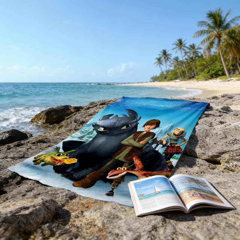 Ultra-Soft Beach Towel with Dragon Theme,Ideal for Pool - Camping, Diving - Perfect Travel Essential, Vibrant Beach Towel.