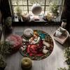 Virgin Mary & Jesus pattern round rug,Carpet Rug for Living Room Bedroom Playroom ,Non-slip Floor Mat,Holiday Gifts and Birthday Gifts.