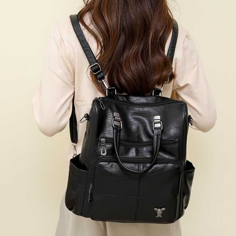 Большая вместительная сумка, многофункциональный рюкзак, женская сумка через плечо из мягкой кожи