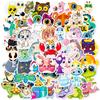 50 Pieces Cute Cartoon Big Eyes Animal Stickers Cute Avatar Stickers Cartoon Children Reward Stickers Stationery Stickers