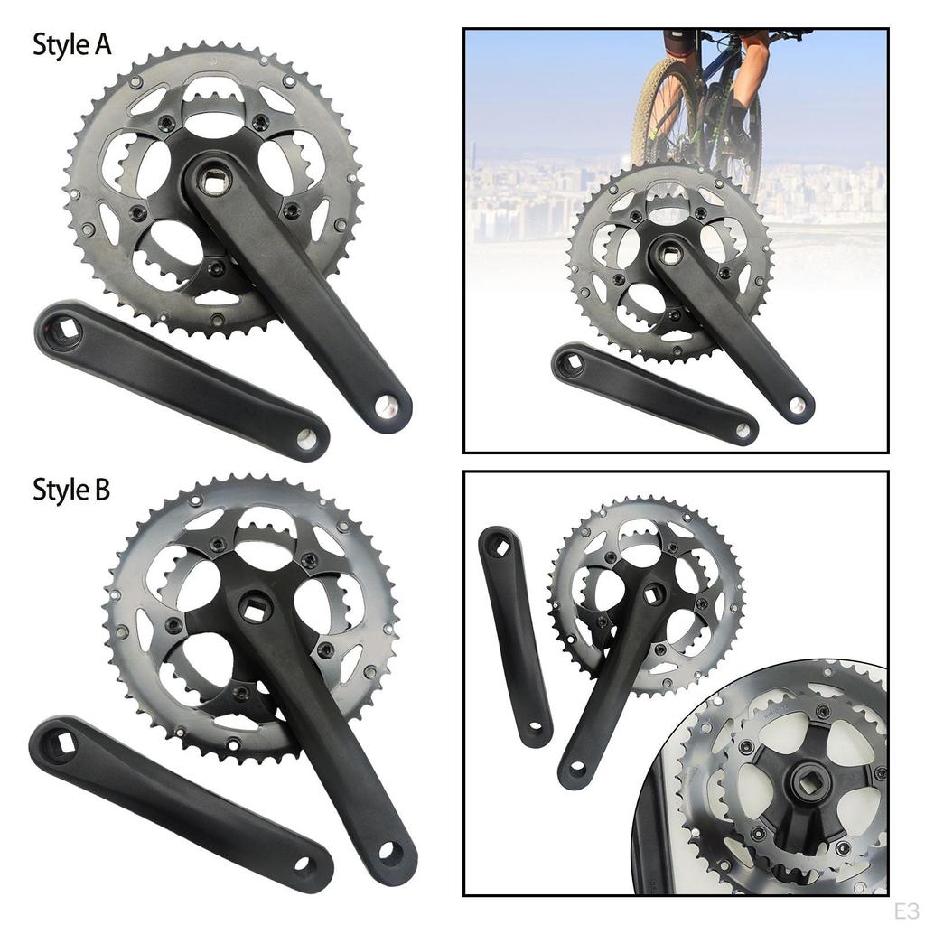 Bike Crankset Bicycle Crank Set 170mm Arm Riding for Mountain Road 50/34T 8/9 Speed