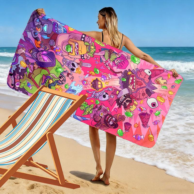 CR Print Beach Towel, Large Soft Quick Dry Towel for Beach Camping Swimming