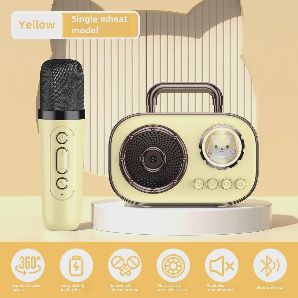 Портативная креативная Bluetooth-колонка в виде космической капсулы с микрофоном для пения на открытом воздухе и домашнего караоке