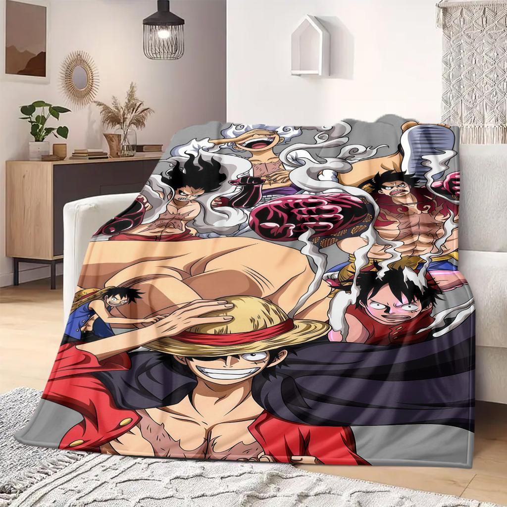 Luffy D Print Blanket Warm Comfortable Flannel Blanket Suitable for Bedrooms,Sofas, Beds,Chairs,Travel 50