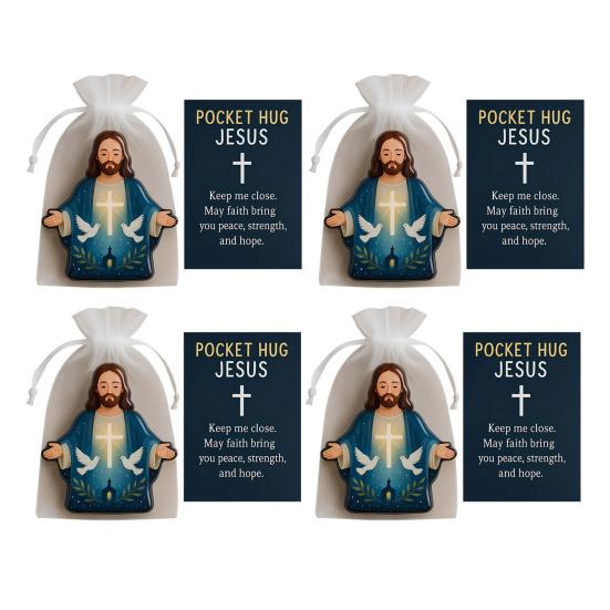 Pocket Hug Jesus Gift Blessing Jesus Prayer Figurine with Card Christian