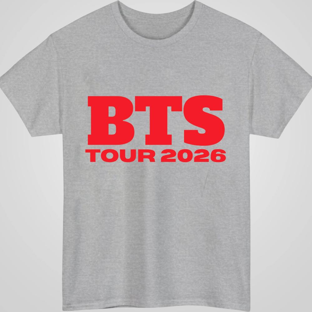 Hot Sale BTS Tour 2026 Inspired Graphic Tee Unisex Cotton Casual Concert Style Short Sleeves