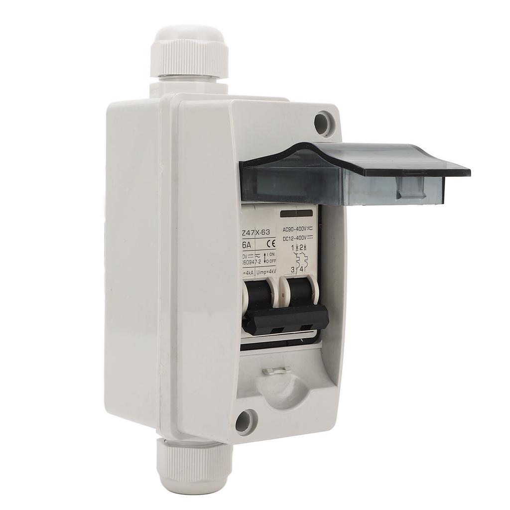 Solar Disconnect Switch 6A IP65 Outdoor Small Miniature Circuit Breaker with Din Rail Enclosure DC12‑400V AC90 400V