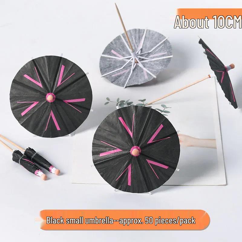 Tropical Cake & Cocktail Decoration Set: Coconut Tree, Umbrella, Insert Cards