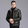 Кожаная куртка мужская зимняя бархатная утолщенная овчина натуральная кожаная куртка для папы среднего возраста верхняя одежда